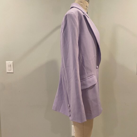 Nasty Gal Collection Shoulder Pad Tailored Longline Blazer in Lavender - Med - Picture 4 of 6